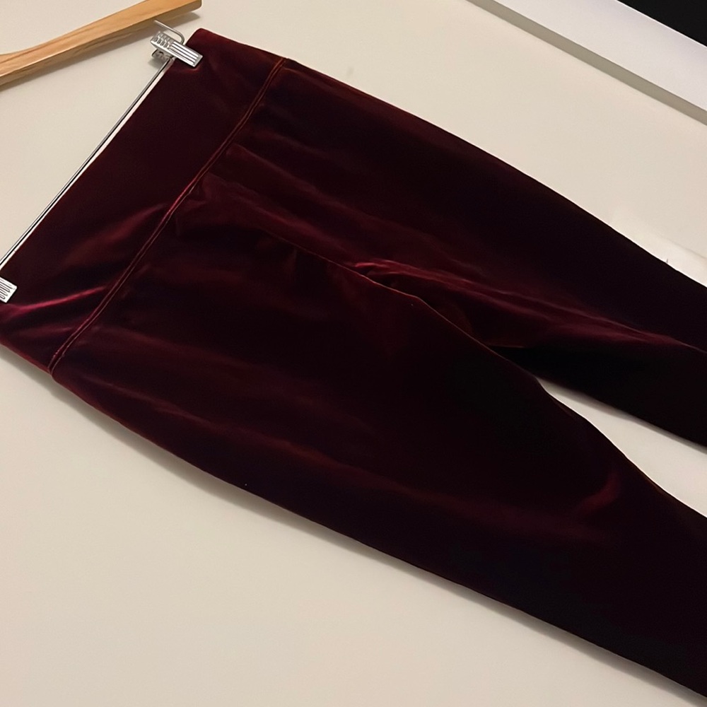Red velvet pants